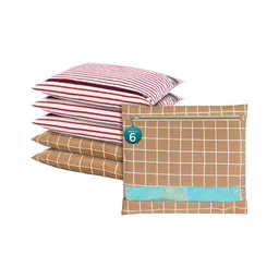 Aura Brown 6 Pieces Multi-Utility Cotton Saree Cover Organisers-32