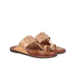Luvfeet Women Kolhapuri Textured Round Toe Casual One Toe Flats-image-63