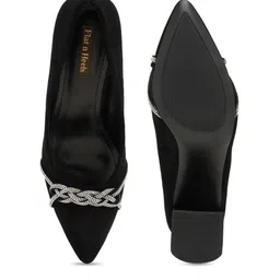 Flat n Heels Suede Block Pumps with Bows image 5