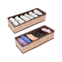 HOKIPO Brown & White 2 Pieces Multi-Utility Organisers-37