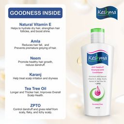 Keshma Set Of 2 Anti Dandruff Shampoo With Conditioner - 500 ml Each image 5