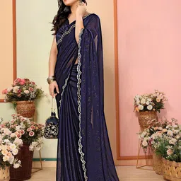 ROOP SUNDARI SAREES Ethnic Motifs Printed Mirror Work Saree-image-68
