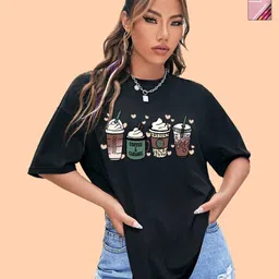 Christy World Women Pack of 2Printed Extended Sleeves Applique T-shirt-image-51