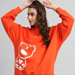 GRIFFEL Women Printed Round Neck Sweatshirt-image-90