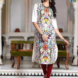 moda rapido Pack of 2 Women Printed Crepe A-line Kurta-picture-27