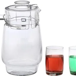 Versatile Transparent Jug & 2 Glass Set for Beverage Service - B13 Jug Glass Set-image-17