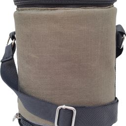 Olive Green P.U Double Decker Tiffin Bag Waterproof Lunch Bag-image-43