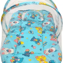 Cotton Infants Washable Baby mattress with mosquito net for unisex, 0-3 months Mosquito Net-14
