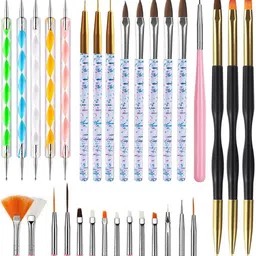 thr3e strokes 31 Pcs Nail Art Brushes, Nail Art Tool Set, Nail Dotting Tools, Nail Dust Brush-picture-28