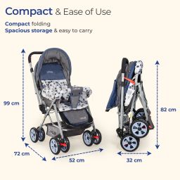 luvlap Sunshine Stroller/Pram, Easy Fold, for Newborn Baby/Kids, 0-3 Years, Stroller image 5