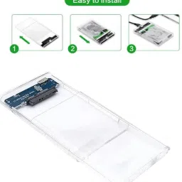 Rhobos Transparent SSD Case – Plug & Play, High-Speed USB 3.0 for HDD/SSD Devices 2.5 inch Fast Transfer Speed Up to 5 Gbps & Up to 4TB Storage Capacity 2.5 SATA SSD HDD image 5