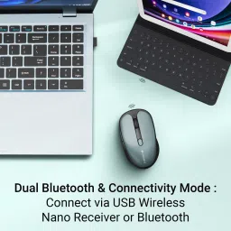 ZEBRONICS Zeb-Charm, Wireless Mouse, Mode Switch Button, (Metallic Green) Wireless Optical Mousewith Bluetooth image 2