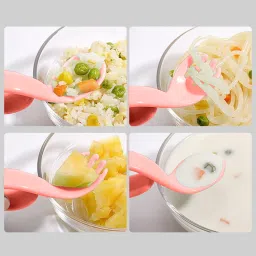 babymoon Learn to Eat Baby Self Feeding Set, Spoon and Fork along with Storage Box - Silicone image 5