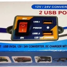 12V to5V DC converter with 2 USB jacks for mobile charging application Electron 0 A Bike Mobile Charger-13