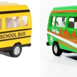 School Bus & Travel India Combo For Kids, Pull Back Action Toys-18