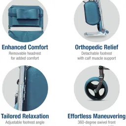 vms careline Relax With Foldable (Detachable armrest and footrest) Manual Wheelchair image 4