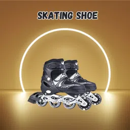 Inline Roller Skates for Boys & Girls, 9 to 20 Year Unisex Outdoor Skating-black In-line Skates - Size Free UK-66
