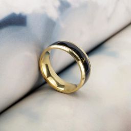 Men Women Stylish Intelligent Smart Sensing Temperature Degree Celsius Display Changing Hot Selling Valentine Gift Gold Black Plated Ring Stainless Steel Titanium Plated Ring-image-96