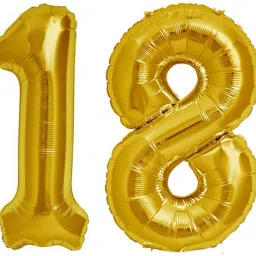 Solid 18 Number Gold Foil Balloon-16