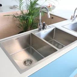 Grade Stainless Steel Handmade Double Bowl Premium Kitchen Sink, Matt Finish 45" x 20" x 9" Vessel Sink-image-30