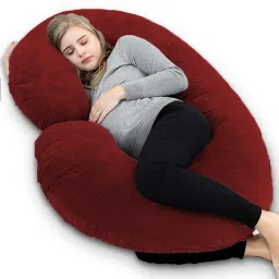 Luxurious Imported Velvet C Shaped Microfibre Solid Pregnancy Pillow Pack of 1-image-65