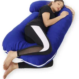 ultra soft j shaped pillow Microfibre, Polyester Fibre Solid Pregnancy Pillow Pack of 1-image-85
