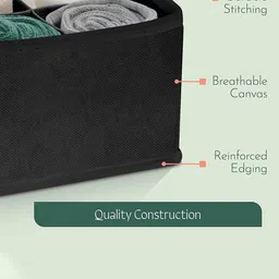 Kuber Industries Black Set of 6 Reusable Drawer Organiser Organisers image 2