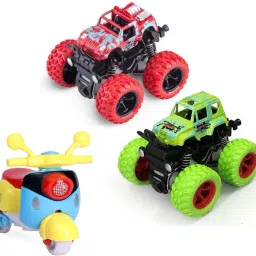 Unbreakable Monster Trucks Powered Scooter Toy Set of 3 - Color May Vary-picture-22