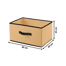 Kuber Industries Set Of 4 Brown Solid Foldable Multi-Purpose Storage Boxes image 4