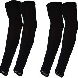 Cotton UV Protection Arm Sleeves/Hand Socks - Fingerless, Sun Protection Gloves Gym & Fitness Gloves-36