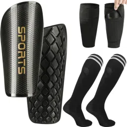Kids Shin Guards Set of 3 EVA Cushioning Shin Guards for Soccer Football Shin Guard-image-4