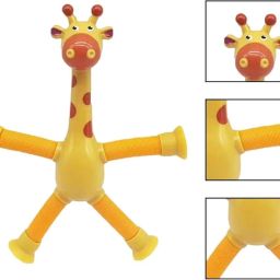 Telescopic Suction Cup Giraffe Toy, Pop Tubes Fidget Toy, yellow (Pack of 1 ) Shape Changing Stretch Giraffe Toy Gag Toy-image-29