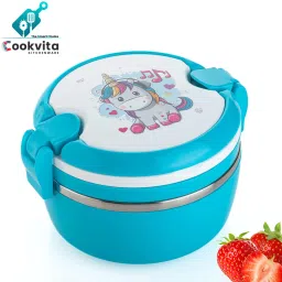 Steel Round Lunch Box For School Children, Collage 2 Containers Lunch Box 2 Containers Lunch Box-22