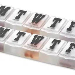 7 Days Weekly Pill Organizer-Pack of 2 -Pill Planner to Separate Pills and Each Week Pill Box-28