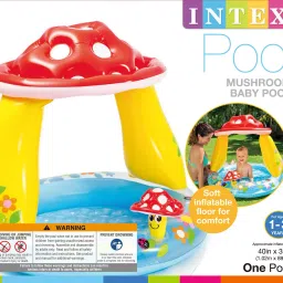 intex ® Original Inflatable Mushroom Shaped Baby Pool With Sunshade Inflatable Swimming Pool image 5