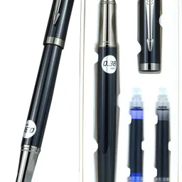 Stylish Classic Metal Fountain Pen Set 0.38 mm Nib with Replaceable Cartridge Fountain Pen-picture-17