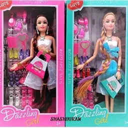 Combo Beautiful Doll Toy Set with Movable Joints and Other Ornaments pack of 2-image-5