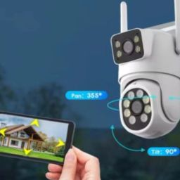 NXXTTNK Dual Lens 4g sim ptz 5MP 360 PTZ View Motion Detection 2-Way Audio/Siren Security Camera image 2