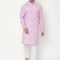 Hangup Men Printed Kurta with Pyjamas & With Nehru Jacket image 2