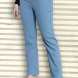 Women Relaxed Fit High Rise Light Blue Jeans-image-44
