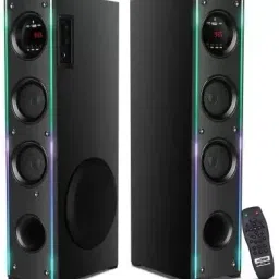 Quaranel Tower Speaker with Sub Woofer, Wooden Cabinet for Excellent Sound 100 W Bluetooth Party Speaker-1
