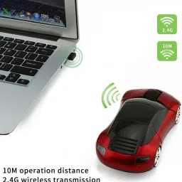 microware 2.4GHZ Wireless Car Shape Mouse 1600DPI Wireless Optical High Precision Mouse Mice For PC Laptop Computer Wireless OpticalGaming Mousewith Bluetooth image 5