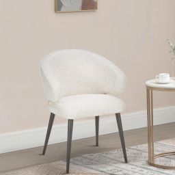 casacraft from pepperfry Guldev Velvet Dining Chair in White Colour-picture-15