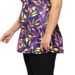 Floral Print Women Swim-dress Purple Swimsuit-image-41