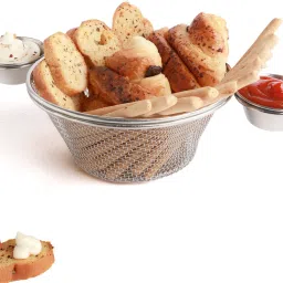 Urban Snackers Round Basket With 2 Sauce Cup Fries Basket Serving Set-picture-13