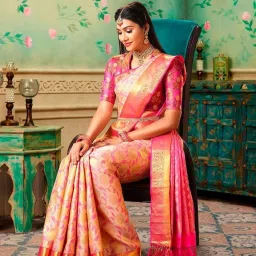 Woven, Embellished, Applique Kanjivaram Jacquard, Art Silk Saree-image-28