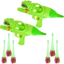 Crocodile High Pressure Holi Pichkari For Kids(2 Pichkari + 6 Magic Balloon) Water Gun-image-35