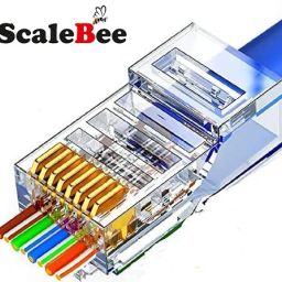 SCALEBEE 20 Pcs RJ45 Cat6 Pass-Through Connector Ends, Cat5, Cat5e, Cat6 8P8C Connector Network Interface Card-18