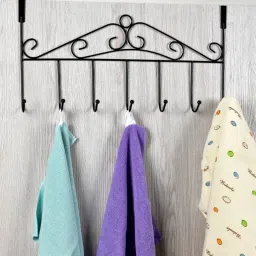 over the door hook hanger with 7 holder metal hanging rack organizer Accessories Organizer, Closet Organizer, Fridge Organizer, Handbag Organizer, Jewellery Organizer, Regular Organizer, Scarf Organizer, Stationery Organizer-25