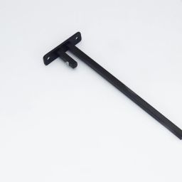 F BKT SQR MS, Color:- Black , Size- 8" (12MM Glass) 20 cm Shelf Bracket-33